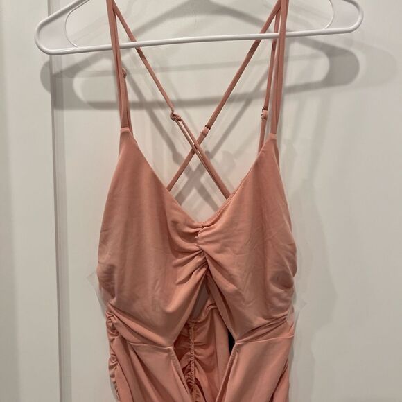 Michael Costello x Revolve Kara Midi Dress in Light Mauve.Size M - Picture 10 of 13
